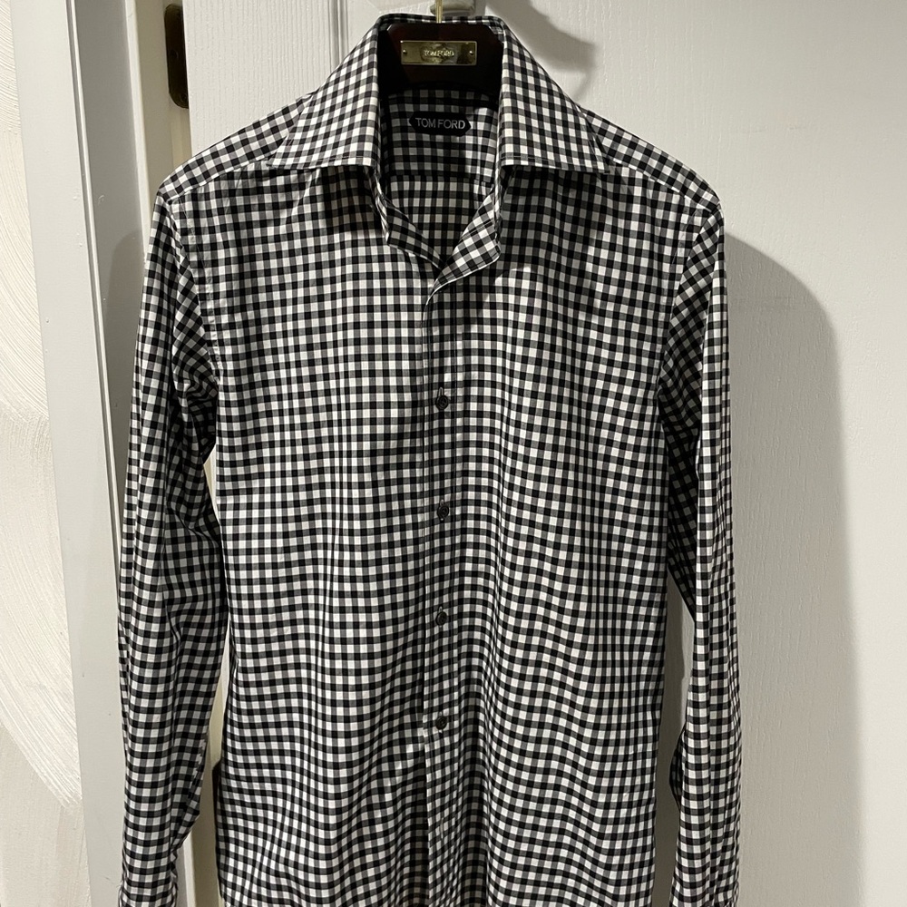 Tom Ford Monochrome Gingham Men's Shirt